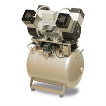 EKOM DK50 4VR/50/M - безмасляный компрессор для 4-x стоматологических установок без кожуха, с осушителем, с ресивером 50 л 4067011A5-100