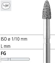 Боры стоматологические алмазные FG 390/014, красн., 6шт. ISO код 314274514014, арт: FG4274/1 FG4274/1