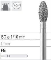Боры стоматологические алмазные FG 379/023, синий, 6шт. ISO код 314277524023, арт: FG8250/6 FG8250/6