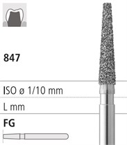 Боры стоматологические алмазные FG 847/014, 6шт. ISO код 314172524014, арт: FG116N/6 FG116N/6