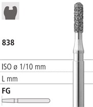 Боры стоматологические алмазные FG 838/010, 6шт. ISO код 314139524010., арт: FG411/6 FG411/6