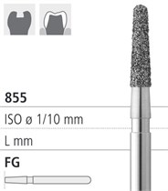 Боры стоматологические алмазные FG 855/015, черный, 6шт. ISO код 314197544015, арт: FGD17/6 CB FGD17/6CB