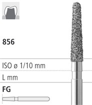 Боры стоматологические алмазные FG 856/016, 6шт. ISO код 314198524016, арт: FGD18/6 FGD18/6