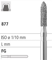 Боры стоматологические алмазные FG 877/013, синий, 6шт. ISO код 314288524013., арт: FG8406A/6 FG8406A/6