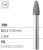 Боры стоматологические алмазные FG 390/014, красн., 6шт. ISO код 314274514014, арт: FG4274/6 FG4274/6