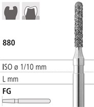 Боры стоматологические алмазные FG 880/010, зел., 6шт. ISO код 314140534010, арт: FG305S/6 C FG305S/6C