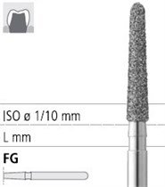 Боры стоматологические алмазные FG 886Z/018, зел., 1шт. ISO код 314210534018, арт: FG123/1 C FG123/1C