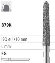 Боры стоматологические алмазные FG 879K/020, красный, 6шт. ISO код 314299514020., арт: FG4195/6 FG4195/6
