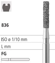 Боры стоматологические алмазные FG 836/015, черн., 1 шт. ISO код 314110544015, арт: FG114/1 CB FG114/1CB