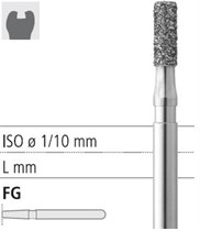 Боры стоматологические алмазные FG 835/023, черный, 6шт. ISO код 314109544023, арт: FG304/6 CB FG304/6CB