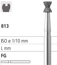 Боры стоматологические алмазные FG 813/020, 6шт. ISO код 314032524020., арт: FG303/6 FG303/6