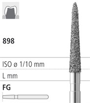 Боры стоматологические алмазные FG 898/014, черный, 1 шт. ISO код, арт: FG101/1 CB FG101/1CB