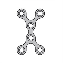 Мини-пластина низкопрофильная, Х-образная, короткая, толщина 0.6 мм 513.00