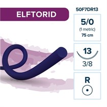 Полипропилен ELFTORID — нерассасывающаяся нить, 3/8, колющая игла 13 мм, толщина 5/0 (1), 75 см, 12 шт 50F7DR13
