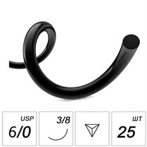 Шовный материал Полиамид NA 6/0 mono RR 13 mm 3/8 75 cm (25 шт), PA6RR1338-25-75 PA6RR1338-25-75