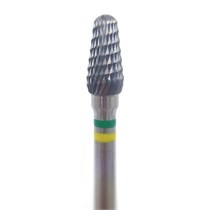 Бор твердосплавный CC 351 DX, почковидный закругленный, прямой наконечник, D=4.0 мм, L=8.0 мм, желтый + зеленый CC-351-DX-104.040