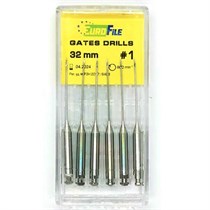 Gates Drills - дрильборы машинные, для расширения коронковой трети канала, 32 мм, размер 1, сталь, 6 шт 1844032001