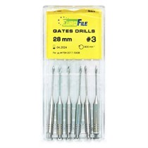 Gates Drills - дрильборы машинные, для расширения коронковой трети канала, 28 мм, размер 3, сталь, 6 шт 1844028003