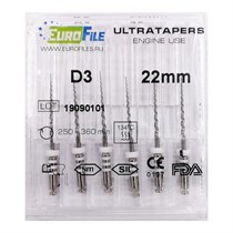 Ultratapers Engine - машинные файлы для перелечивания, 22 мм, размер D3, никель-титан, 6 шт 1880022003