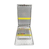 Кассета IMS Infinity DIN, 13 инструментов, 290х184х34, отделение для аксессуаров, желтая IMEDIN135