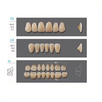 Kaili - зубы акриловые, верхние T4/нижние L4, цвет B3, размер 30, коробка 4х28 шт B3T4/L4/30_Kaili