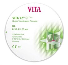 VITA YZ ST Color - супер транслюцентный диоксид циркония, окрашенный, цвет D4, 98,4х20 мм EDCYS7982051