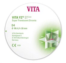 VITA YZ ST Color - супер транслюцентный диоксид циркония, окрашенный, цвет D4, 98,4х18 мм EDCYS7981851