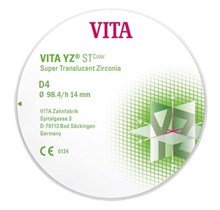 VITA YZ ST Color - супер транслюцентный диоксид циркония, окрашенный, цвет D4, 98,4х14 мм EDCYS7981451