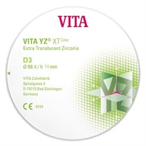 VITA YZ XT Color - экстра транслюцентный диоксид циркония, окрашенный, цвет D3, 98,4х14 мм EDCYX6981450