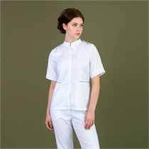 Рубашка женская на молнии TZ400, белый, 46 TZ400-WHT-46