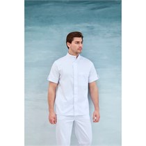 Рубашка мужская, со стойкой, с коротким рукавом, белый, 54 DRN733-WHT-54