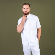 Рубашка мужская на молнии TZ700, белый, 48 TZ700-WHT-48