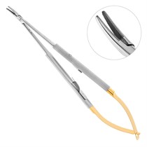 Иглодержатель хирургический изогнутый Castroviejo-Gomel TC, 18см,, 20-18* 20-18