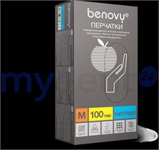 Перчатки нитриловые неопудренные нестерильные смотровые, цвета:  голубой, размеры: L, уп. 100 пар, 86381 86381
