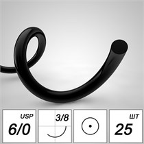 Шовный материал Полиамид NA 6/0 mono K 13 mm 3/8 75 cm (25 шт), PA6K1338-25-75 PA6K1338-25-75