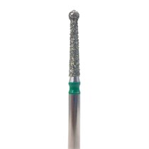 Бор алмазный 802LG FG, шаровидный с воротником (удлиненный), D=1,4 мм, зеленый 806.314.494.534.014