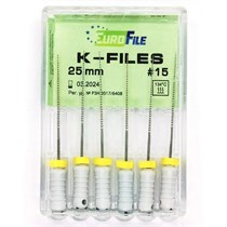 K-Files - ручные файлы, 25 мм, №15, сталь, 6 шт 1831025015-/-18301025015