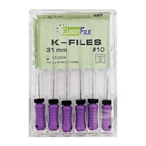 K-Files - ручные файлы, 31 мм, №10, сталь, 6 шт 1831031010-/-18301031010