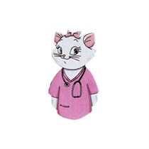 Значок "Киса терапевт", розовый AW_M12(pink)