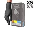 Перчатки ЧЕРНЫЕ нитрил Benovy XS (5/6), 3г. 100шт. 1231912871 - фото 449110