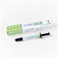FLOW-COLOR – светоотверждаемый, микрогибридный, цветной композит, зеленый, шприц 1 г st232955 - фото 459141
