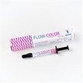 FLOW-COLOR – светоотверждаемый, микрогибридный, цветной композит, розовый, шприц 1 г st657543 - фото 459752