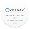Многослойные заготовки диоксида циркония ZICERAM ML A Dark 98,5 х14 (A1-A35) MLADark98-5х14(A1-A3-5) - фото 475585