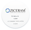Заготовки диоксида циркония ZICERAM TZ 98,5 х10, белого цвета TZ98-5x10 - фото 478738