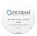 Многослойные заготовки диоксида циркония ZICERAM A Light 95 х 22(А1-А3.5). MLALight95х22(А1-А3.5 - фото 479131