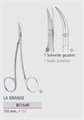 Ножницы препаровальные LA GRANGE, изогнутые, 1 зубчатое лезвие, длина 110 мм BC154R - фото 489439