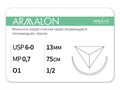 Нерассасывающаяся нитьARMALON/Армалон (6-0) 75 см - материал хирургический шовный стерильный с атравматической обратно-режущей иглой L3077513141-(L4077513141)-уп - фото 493702