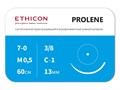 Пролен 7/0 60 см иглы, 13 мм колющая 3/8кр., ETHICON (США) W8725 - фото 494337