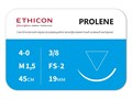 W8683 Пролен 4/0, обратно-режущая игла 19 мм, 45 см, 3/8 окр, ETHICON (США) W8683 - фото 494375