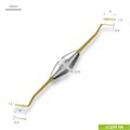 1329F TiN Малая двухсторонняя гладилка  -пакер. Эргономичная ручка Ø10mm. Покрытие Gold 1329F-TiN - фото 494854